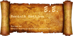Bentsik Bettina névjegykártya